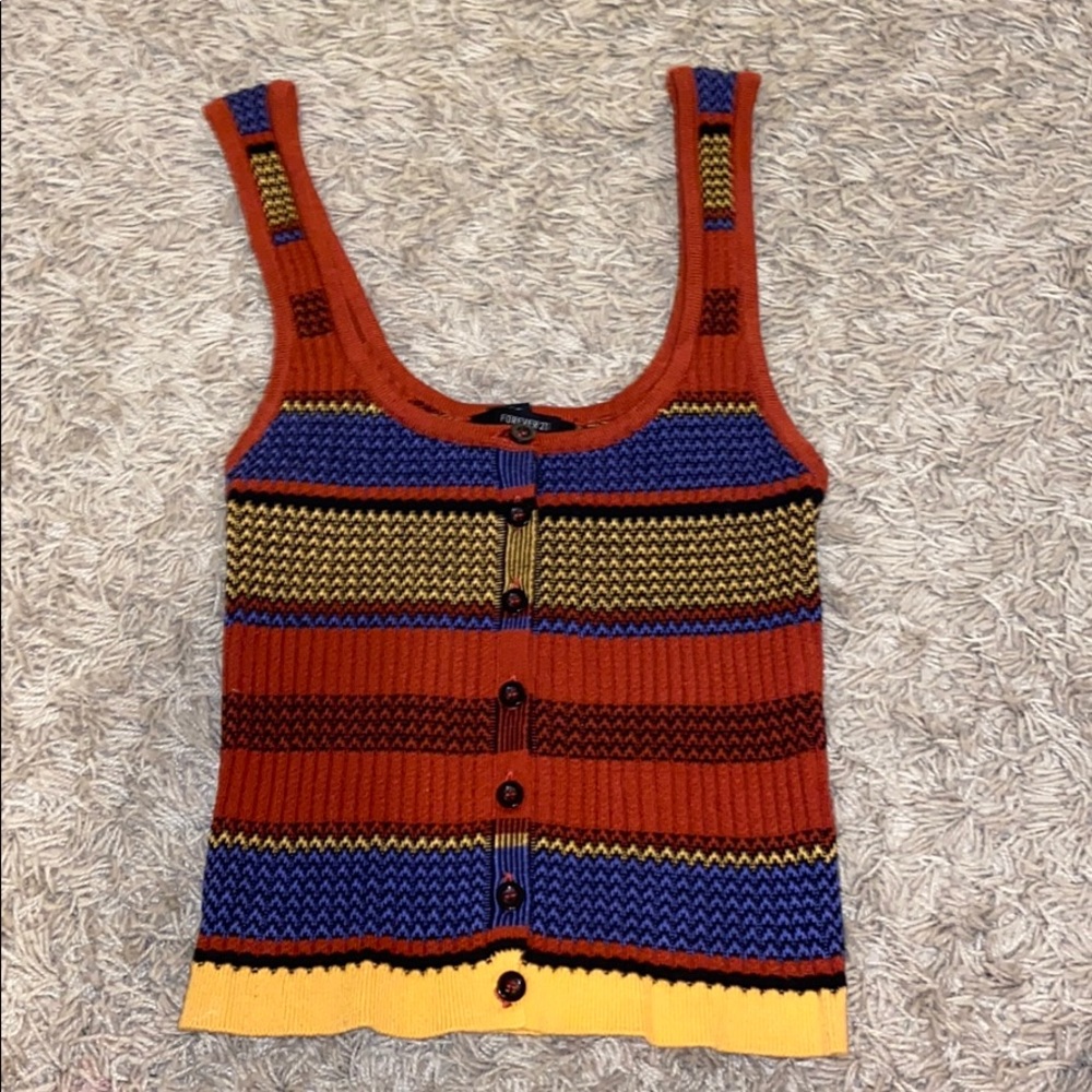 H&M striped sweater button up tank